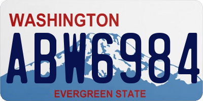 WA license plate ABW6984