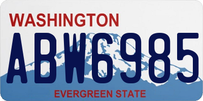 WA license plate ABW6985
