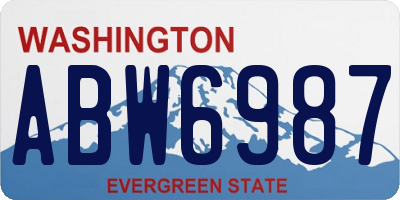 WA license plate ABW6987