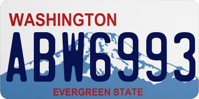 WA license plate ABW6993