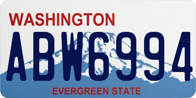 WA license plate ABW6994
