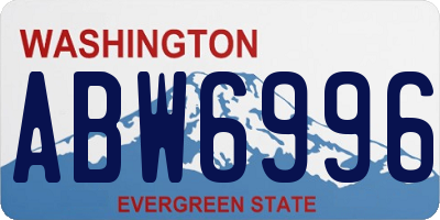 WA license plate ABW6996
