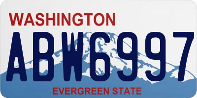 WA license plate ABW6997