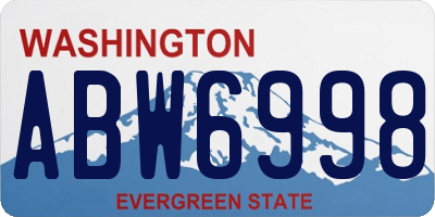 WA license plate ABW6998