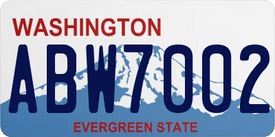 WA license plate ABW7002