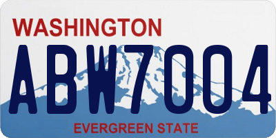 WA license plate ABW7004