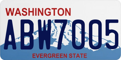 WA license plate ABW7005