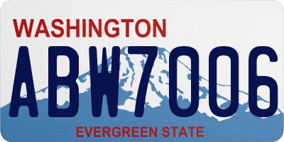 WA license plate ABW7006