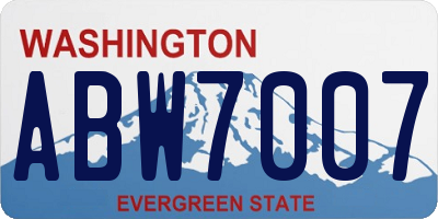 WA license plate ABW7007