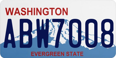 WA license plate ABW7008
