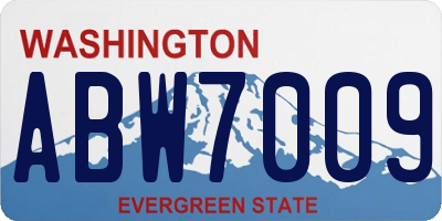 WA license plate ABW7009
