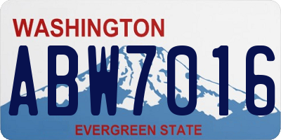 WA license plate ABW7016