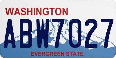 WA license plate ABW7027