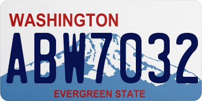 WA license plate ABW7032