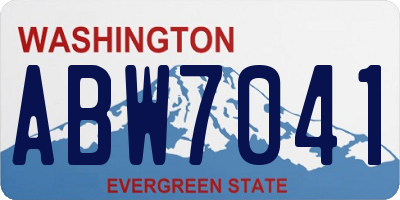 WA license plate ABW7041