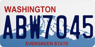 WA license plate ABW7045