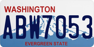 WA license plate ABW7053