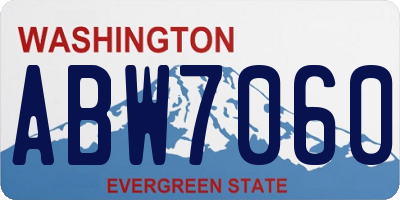WA license plate ABW7060