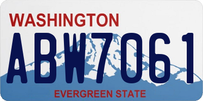 WA license plate ABW7061