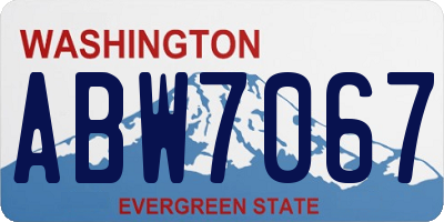 WA license plate ABW7067