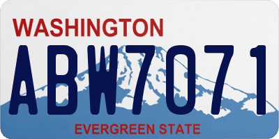 WA license plate ABW7071