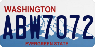 WA license plate ABW7072