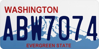 WA license plate ABW7074
