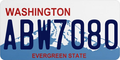 WA license plate ABW7080