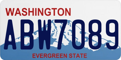 WA license plate ABW7089