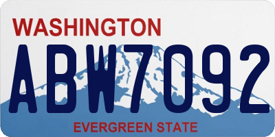 WA license plate ABW7092