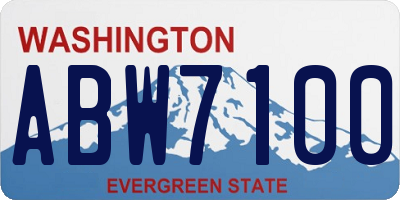 WA license plate ABW7100