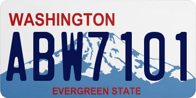 WA license plate ABW7101