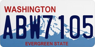 WA license plate ABW7105