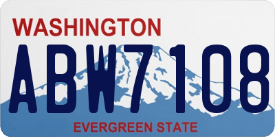 WA license plate ABW7108
