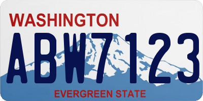WA license plate ABW7123