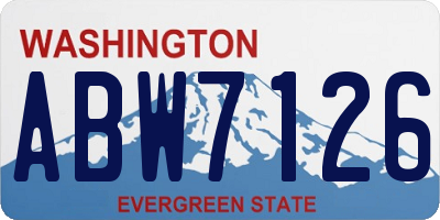 WA license plate ABW7126