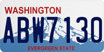 WA license plate ABW7130