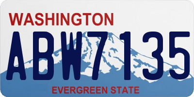WA license plate ABW7135