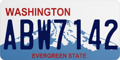 WA license plate ABW7142