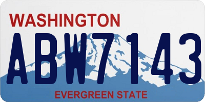 WA license plate ABW7143
