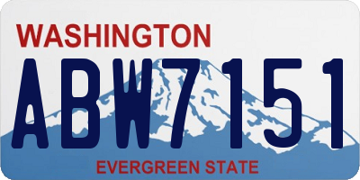 WA license plate ABW7151
