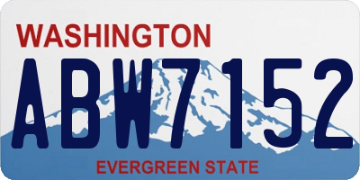 WA license plate ABW7152