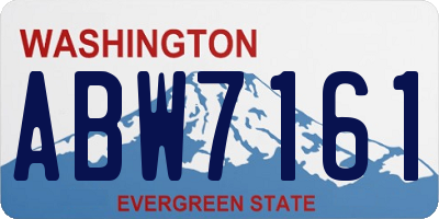 WA license plate ABW7161