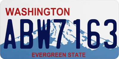 WA license plate ABW7163