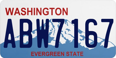 WA license plate ABW7167