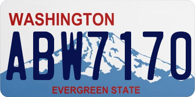 WA license plate ABW7170