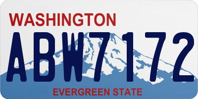 WA license plate ABW7172