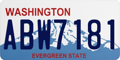 WA license plate ABW7181