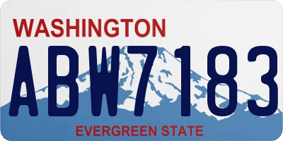 WA license plate ABW7183