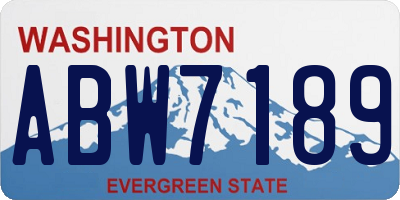 WA license plate ABW7189